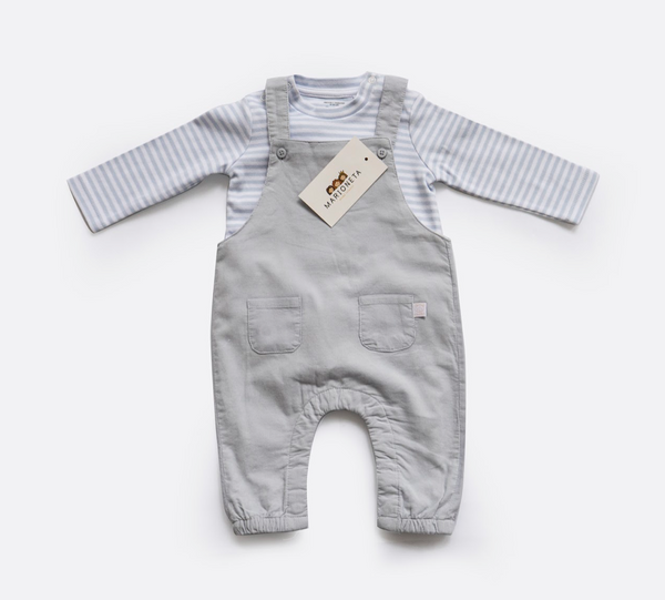 Conjunto de dos piezas camiseta y peto color azul para bebe niño | LOSAN