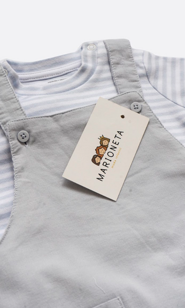 Conjunto de dos piezas camiseta y peto color azul para bebe niño | LOSAN