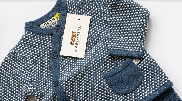 Conjunto de dos piezas color azul tejido para bebe niño | LOSAN