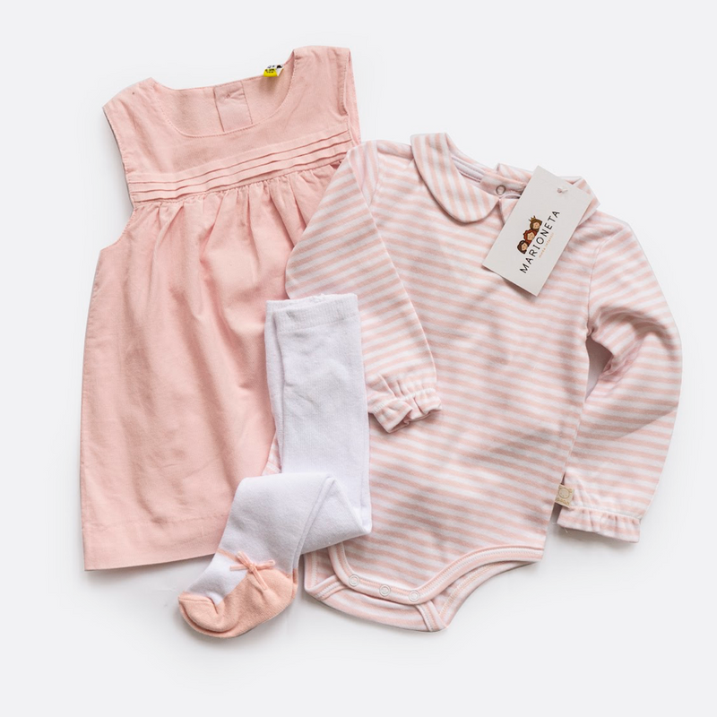 ❤️ Mameluco estampado color rosa para bebe niña, LOSAN