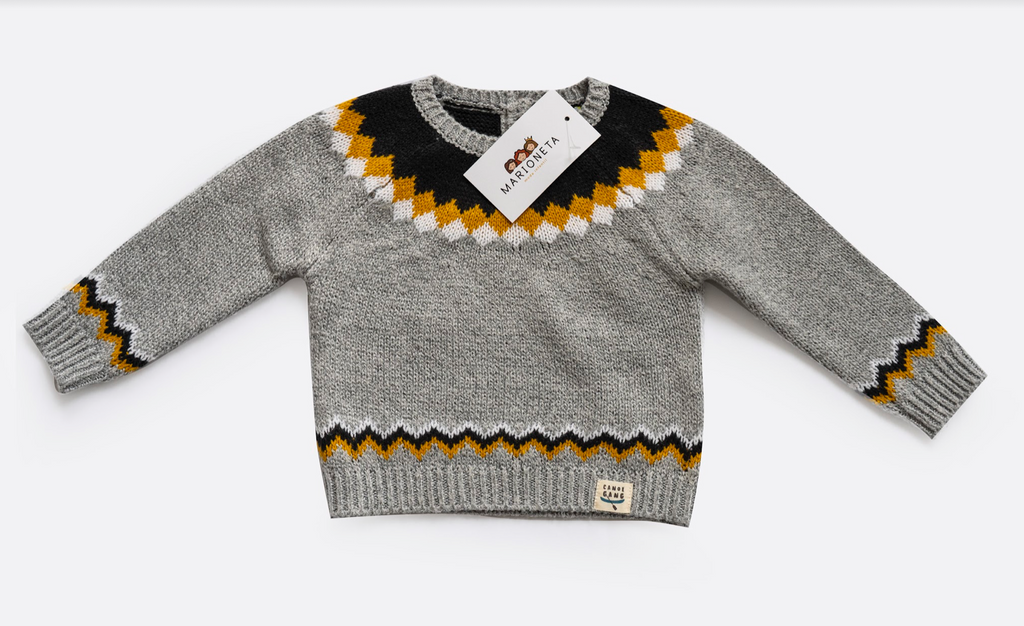 Sueter gris de tricotosa para bebe niño | LOSAN