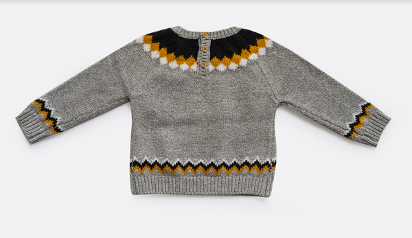 Sueter gris de tricotosa para bebe niño | LOSAN
