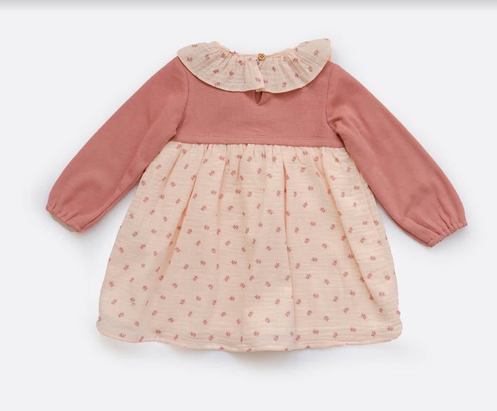 Vestido combinado manga larga deals