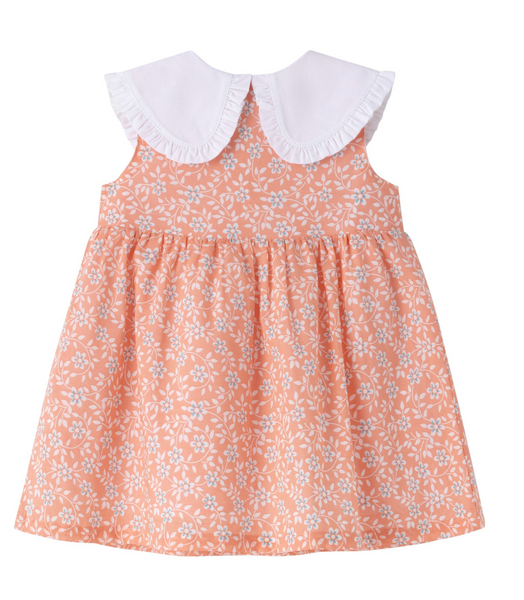 Vestido cuello blanco flores estampado para bebe niña | Newness