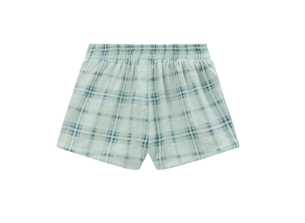 Conjunto de vestir de bebe niño camisa m/c color crudo y short cuadros verdes para bebe niño | Newness
