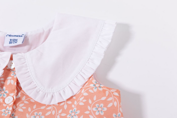 Vestido cuello blanco flores estampado para bebe niña | Newness