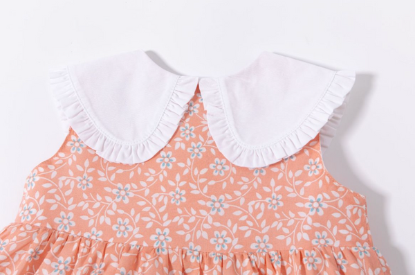 Vestido cuello blanco flores estampado para bebe niña | Newness