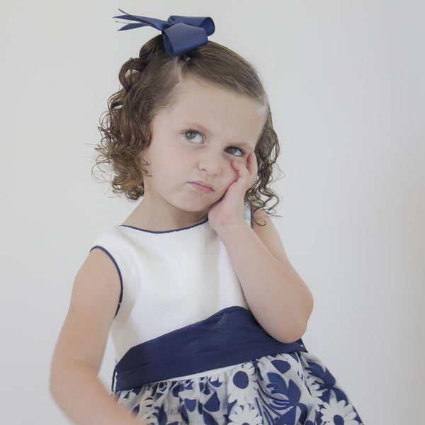 Vestido color azul con flores para niña| Newness