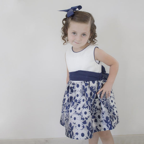 Vestido color azul con flores para niña| Newness