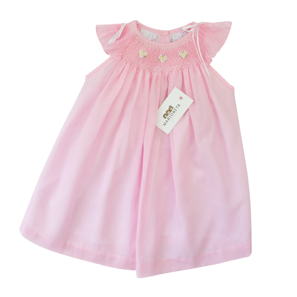 Vestido bordado color rosa pastel para niña| Carpi