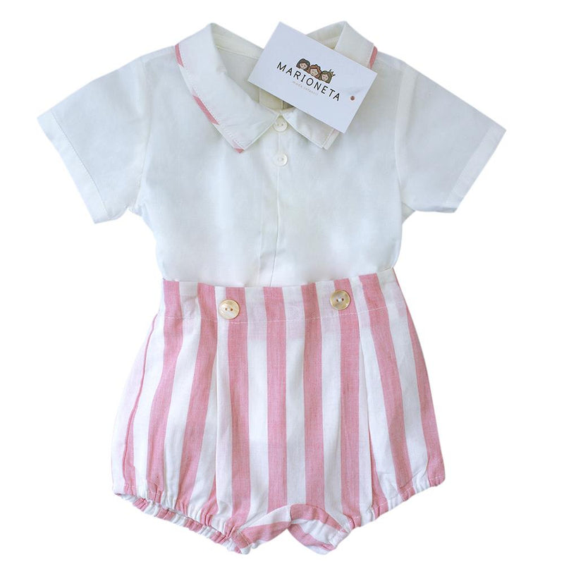 ❤️ Vestido con cubrepañal color rosa salmon con detalles estampados para bebe  niña, Dadati