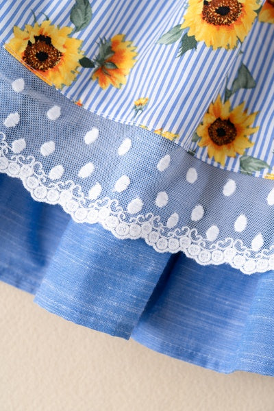 Vestido color azul con girasoles para niña| Newness