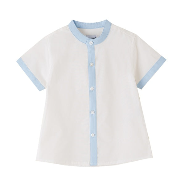 Conjunto dos piezas camisa blanca y short azul cielo para niño | Newness