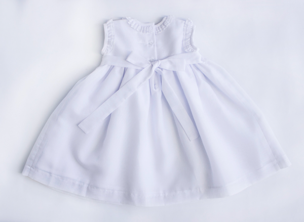 Vestido bordado color blanco para niña| Carpi