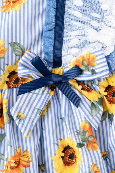 Vestido color azul con girasoles para niña| Newness