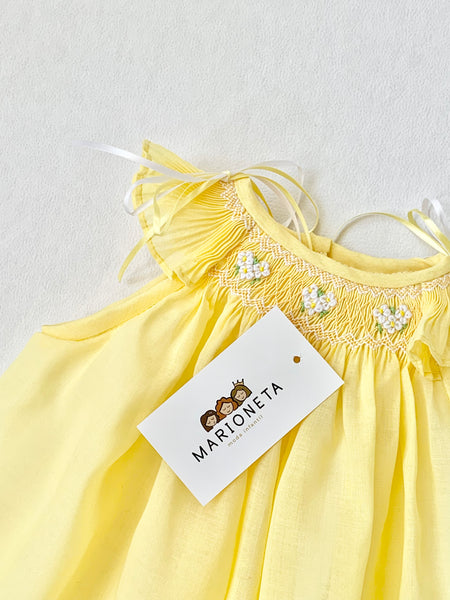 Vestido bordado color amarillo para bebé/niña| Carpi