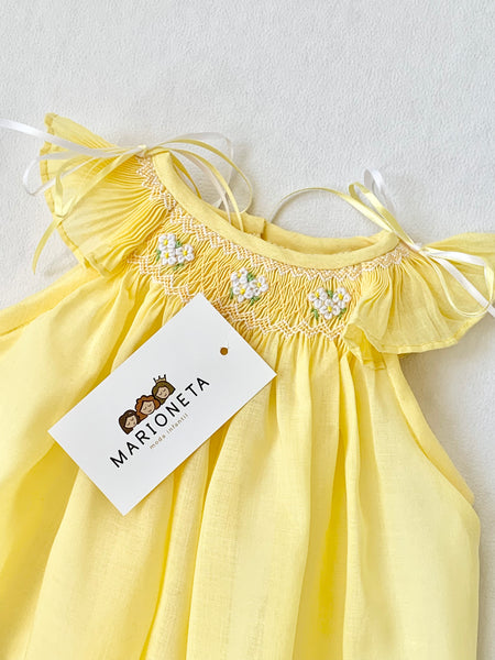 Vestido bordado color amarillo para bebé/niña| Carpi