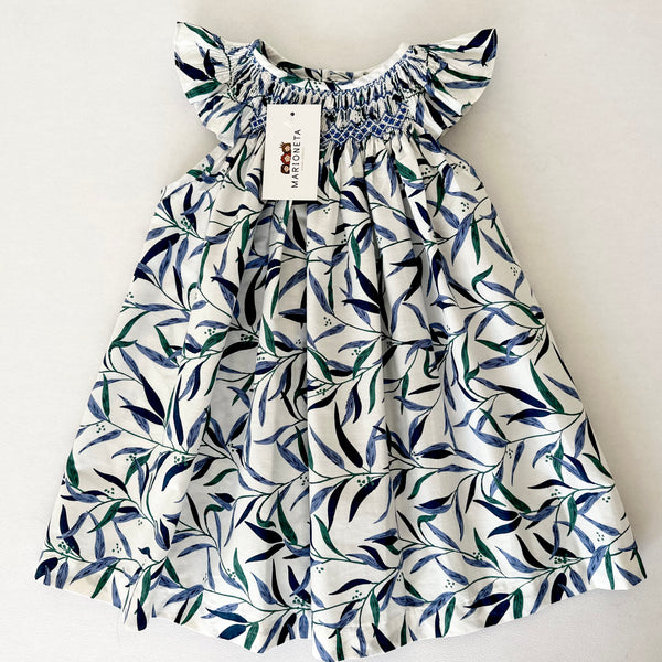 Vestido Bordado Color Azul con estampado Para Bebé/Niña| Carpi ir