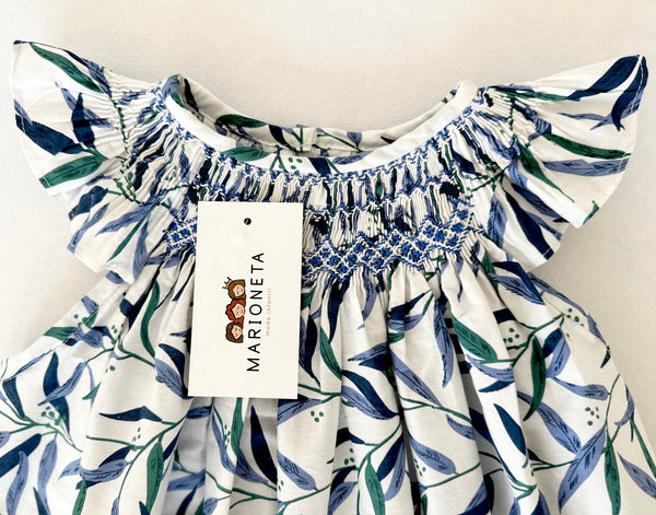 Vestido Bordado Color Azul con estampado Para Bebé/Niña| Carpi ir